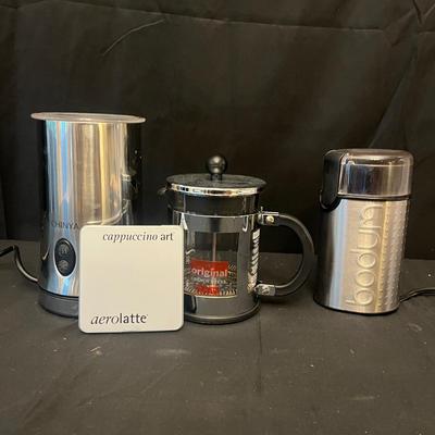 Bodom Coffee Grinder, Press & China Milk Frother (K-MG)