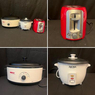 Medco Roaster Oven, Aroma Rice Cooker & Black & Decker Toaster (K-MG)