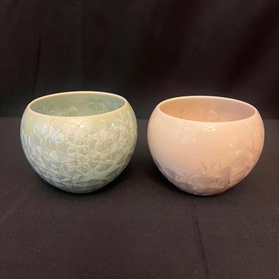 Two Yunomi Tea Cups With Unique Crystal Glazes (K-MG)