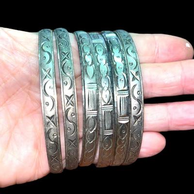 5 Silver Tone Bangles