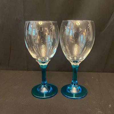 One Dozen Studio Crystal Wine Glasses W/ colorful Stems (K-MG)
