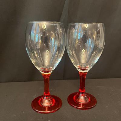One Dozen Studio Crystal Wine Glasses W/ colorful Stems (K-MG)