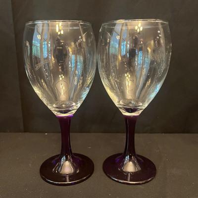 One Dozen Studio Crystal Wine Glasses W/ colorful Stems (K-MG)