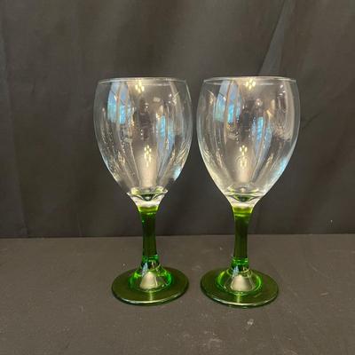 One Dozen Studio Crystal Wine Glasses W/ colorful Stems (K-MG)