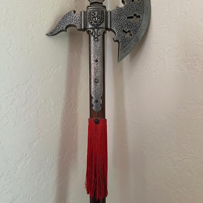 A HALBERD, A TWO-HANDED POLE WEAPON