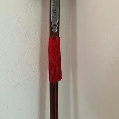 A HALBERD, A TWO-HANDED POLE WEAPON