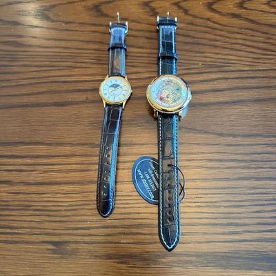 MEN'S STAUER DUMONDE GLOBE WATCH AND A CITIZEN MOON PHASE WATCH