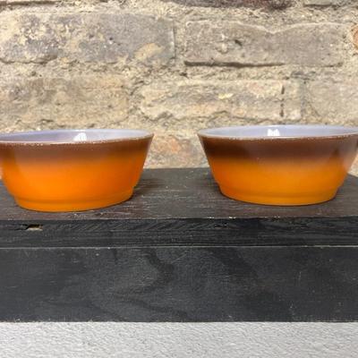 Sale Photo Thumbnail #12: Nine Fire King bowls. Some discoloration on one bowl but it would probably clean up easily. Such a versatile size!