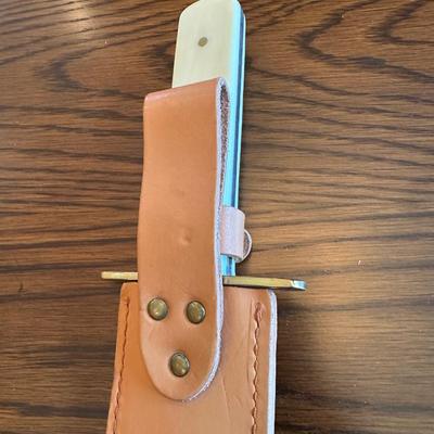 ELK RIDGE BOWIE KNIFE IN LEATHER SHEATH