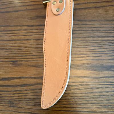 ELK RIDGE BOWIE KNIFE IN LEATHER SHEATH