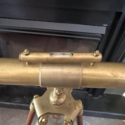 NAUTICAL BRASS ANTIQUE TELESCOPE ON A WOODEN TRIPOD