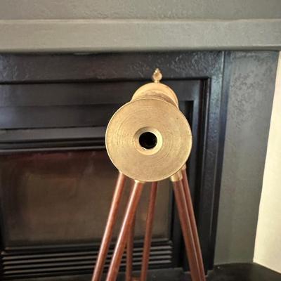 NAUTICAL BRASS ANTIQUE TELESCOPE ON A WOODEN TRIPOD