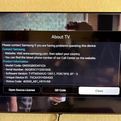 SAMSUNG 55" CLASS QLED 4K SMART TV WITH REMOTE, WALL MOUNT AND TV STAND (if you don't want to mount to a wall)