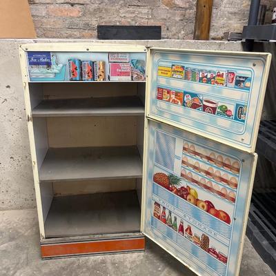 Sale Photo Thumbnail #27: Adorable metal fridge. 3 feet tall by 18 inches wide