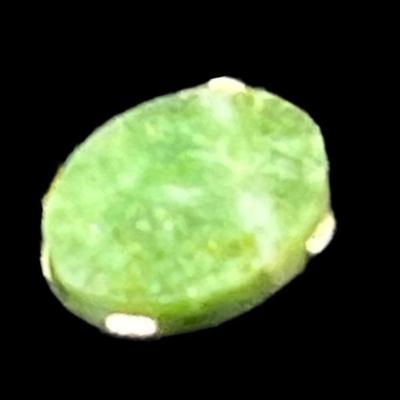 Gold Tone Olive Green Jade Tie Tack