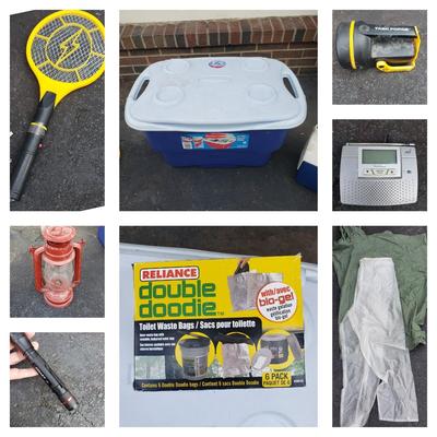 Camping Gear: Rubbermaid Cooler, Radio Shack NOAA Radio, & More (G-KD)