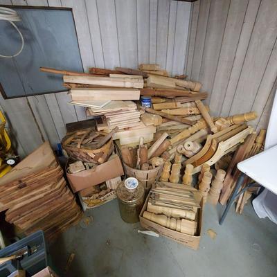 Large Wood Lot w/ Spindles & More (CP-BBL)