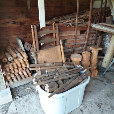 Large Wood Lot w/ Spindles & More (CP-BBL)