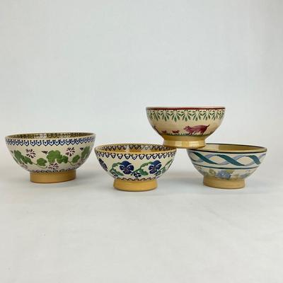 Sale Photo Thumbnail #650: Comes with 4 bowls, 3 small bowls and one larger bowls
Measurements:
Small bowls are 5” in diameter, 2.25” in height
Larger bowl is 6” in diameter, 3.25” in height