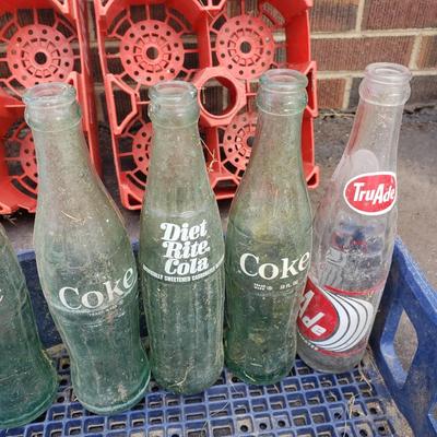 Glass Coca-Cola Bottles, Diet Rite Cola Bottles, and Plastic Crates (G-KD)