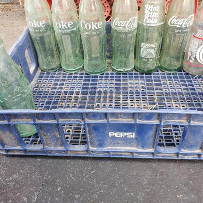 Glass Coca-Cola Bottles, Diet Rite Cola Bottles, and Plastic Crates (G-KD)