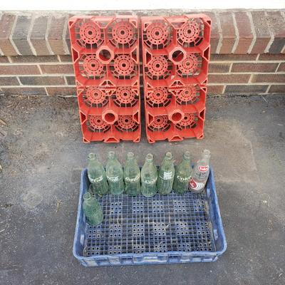 Glass Coca-Cola Bottles, Diet Rite Cola Bottles, and Plastic Crates (G-KD)