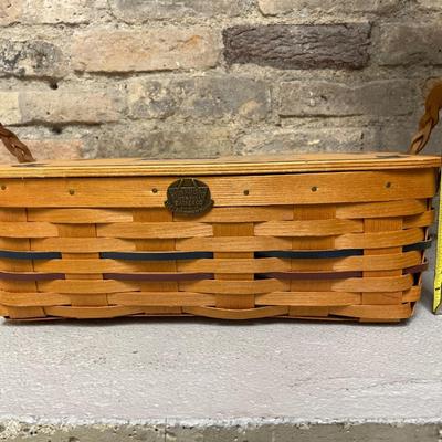 Sale Photo Thumbnail #93: Longaberger 2006 Easter basket with liner, protector and lid and Peterboro patriotic picnic basket