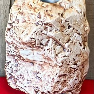 Vintage Ceramic Rock Shaped Vase Thailand