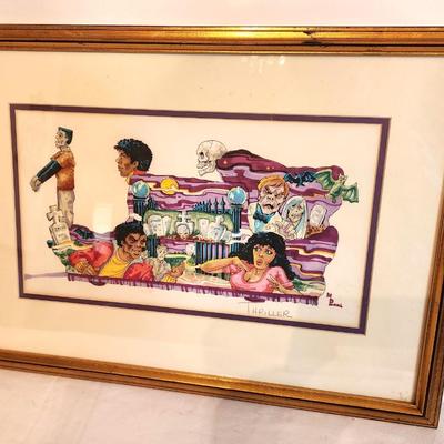 Lot #144 1991-92 Float Sketch - Artist is Manuel Ponce - Double Mat - "Thriller"