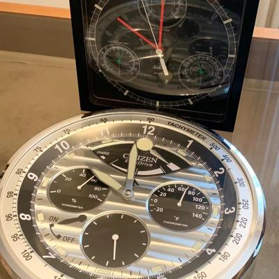 TWO Wall Clocks / Thermometer / Barometer Combos Citizen & Sunbeam