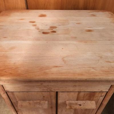 Lot #145 Solid Wood Rolling Kitchen Cabinet/Chopping Board