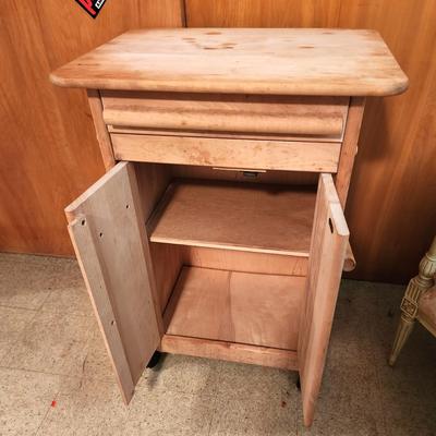 Lot #145 Solid Wood Rolling Kitchen Cabinet/Chopping Board
