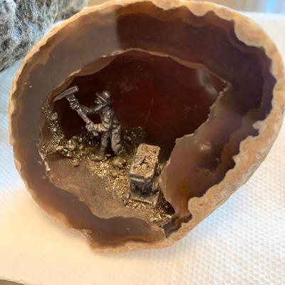 TWO Geode w/ Miners Shadowbox Scenes