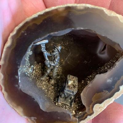 TWO Geode w/ Miners Shadowbox Scenes