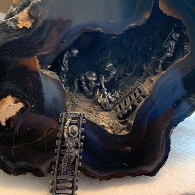 TWO Geode w/ Miners Shadowbox Scenes