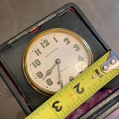 Large 3” Waltham Pocket Watch In Leather Case