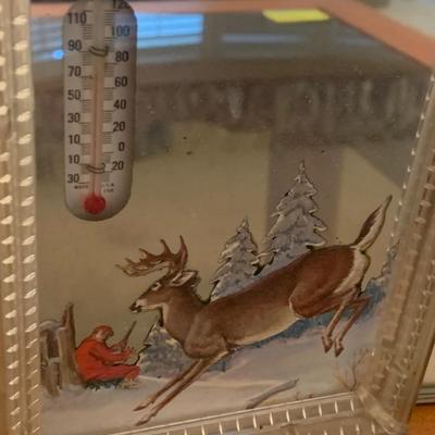 TWO 1950s Local Advertising Thermometers