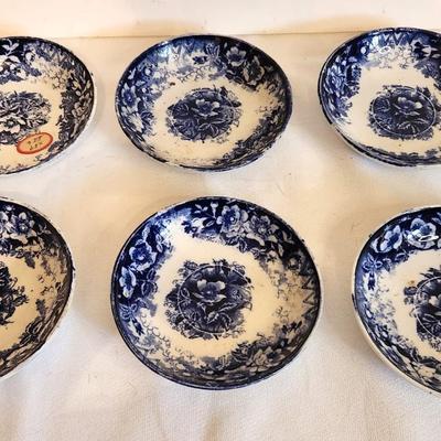 Lot #150 Lot of 5 Antique Flow Blue Small Bowls