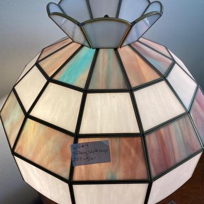 Pink and white Tiffany style lamp