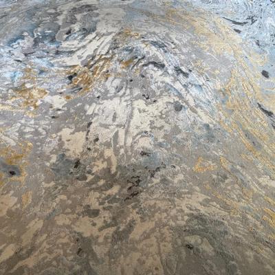 Cream, yellow and blue area rug
