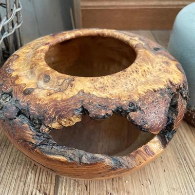 Home decor with black walnut bowl
