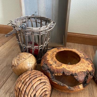 Home decor with black walnut bowl