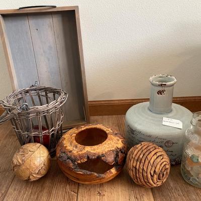 Home decor with black walnut bowl