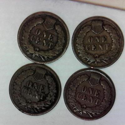 4 Indian Head Cents #1