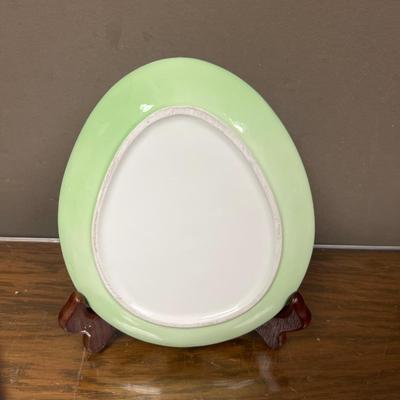 Nice Nice Green Bunny Egg Shaped Plate