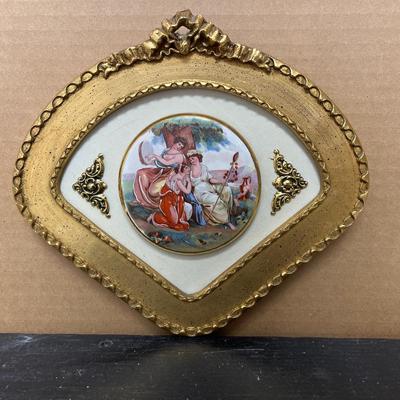 Sale Photo Thumbnail #151: Pair of Sungott porcelain cameos and Fargonard cameo wall hanging