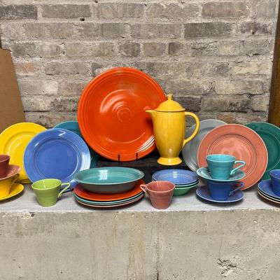 Sale Photo Thumbnail #166: The Homer Laughlin company produced this less expensive alternative to Fiestaware from 1936 until 1964. Please look carefully at each picture as some pieces are “scratch & dent.” - well loved!!!!