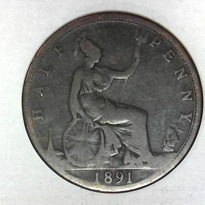 1891 Great Britain 1/2 Penny