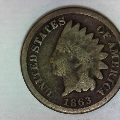 1863 Copper Nickel Indian Head Cent
