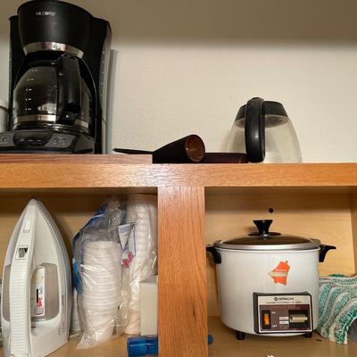 Iron, steamer and Mr. Coffee